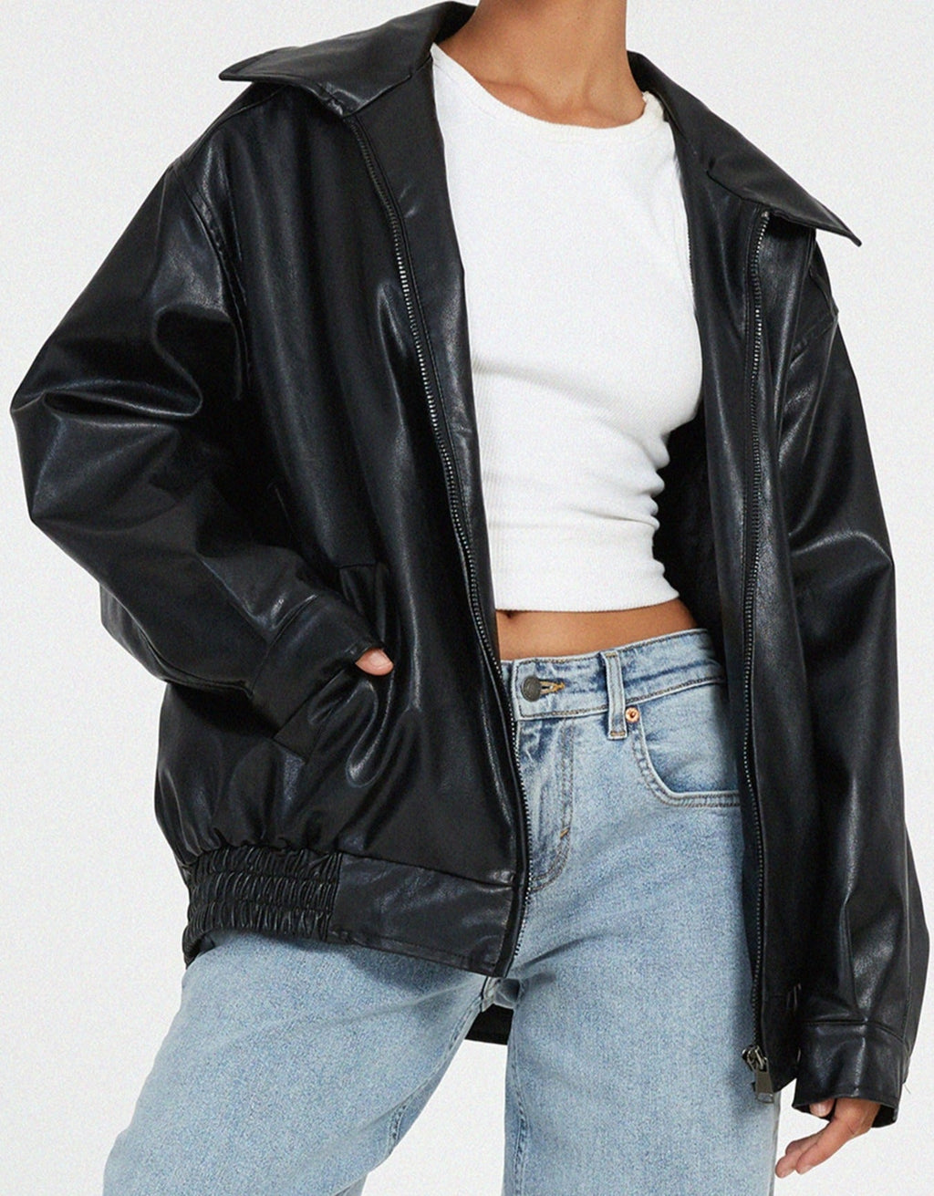 Destiny | Women’s Oversized Leather Bomber Jacket