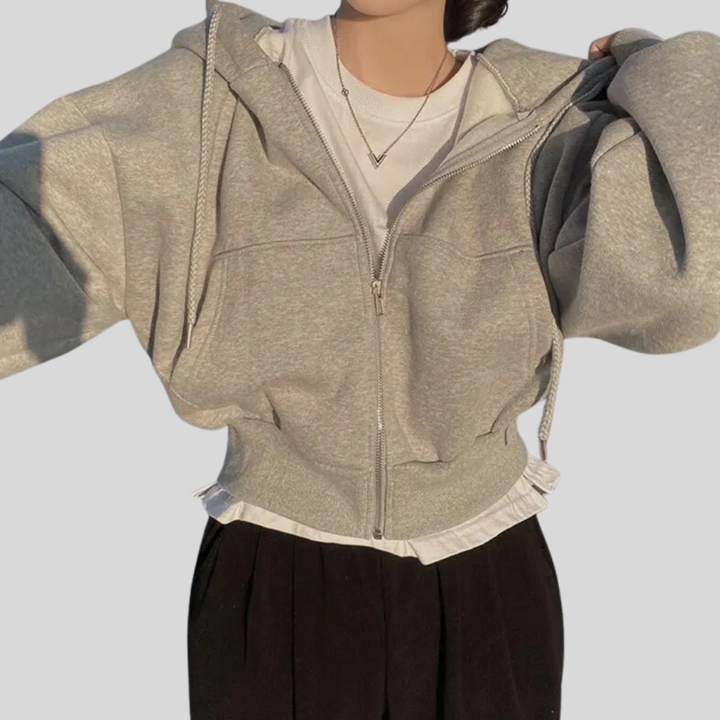 Clara | Women’s Winter Cropped Zip-Up Hoodie