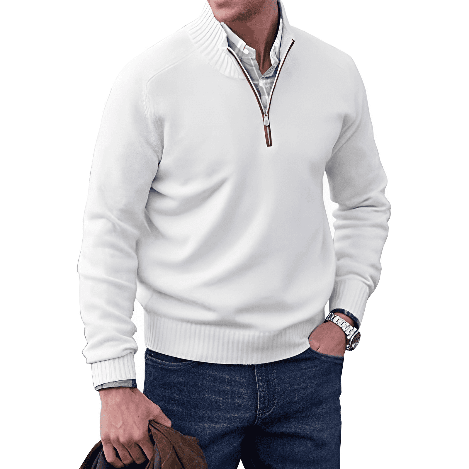 Nathan | Men’s Knitted Half-Zip Pullover Jumper