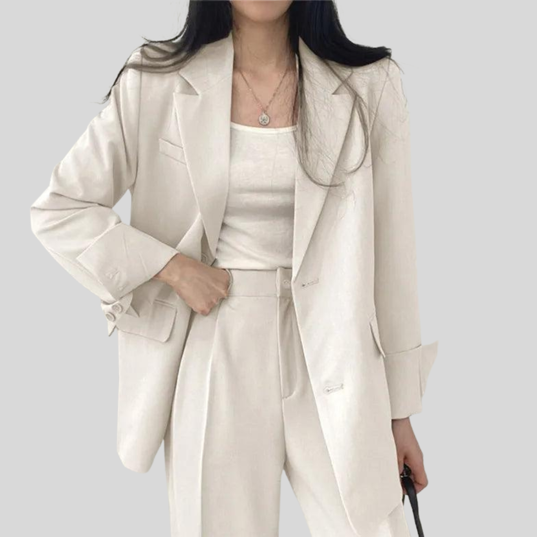 Margaret | Women’s Tailored Suit Set with Long Blazer