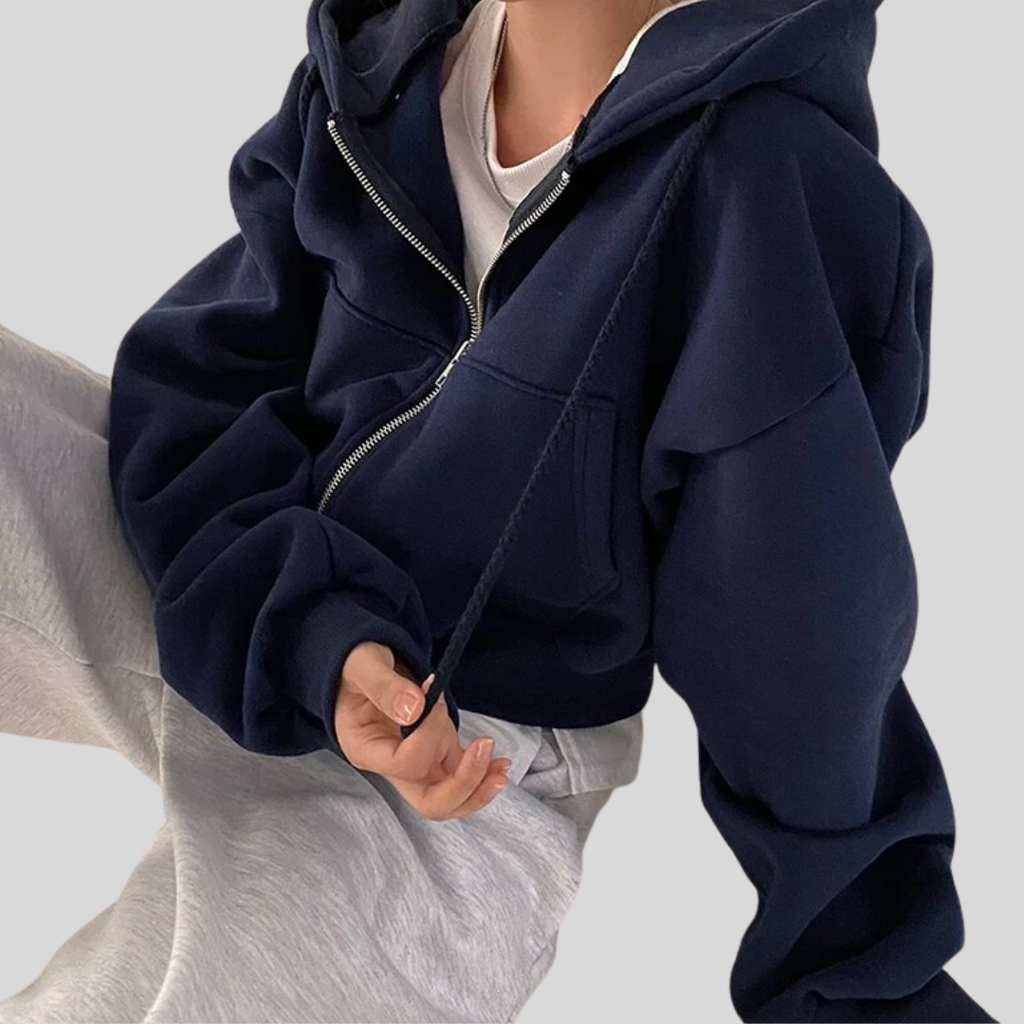 Clara | Women’s Winter Cropped Zip-Up Hoodie