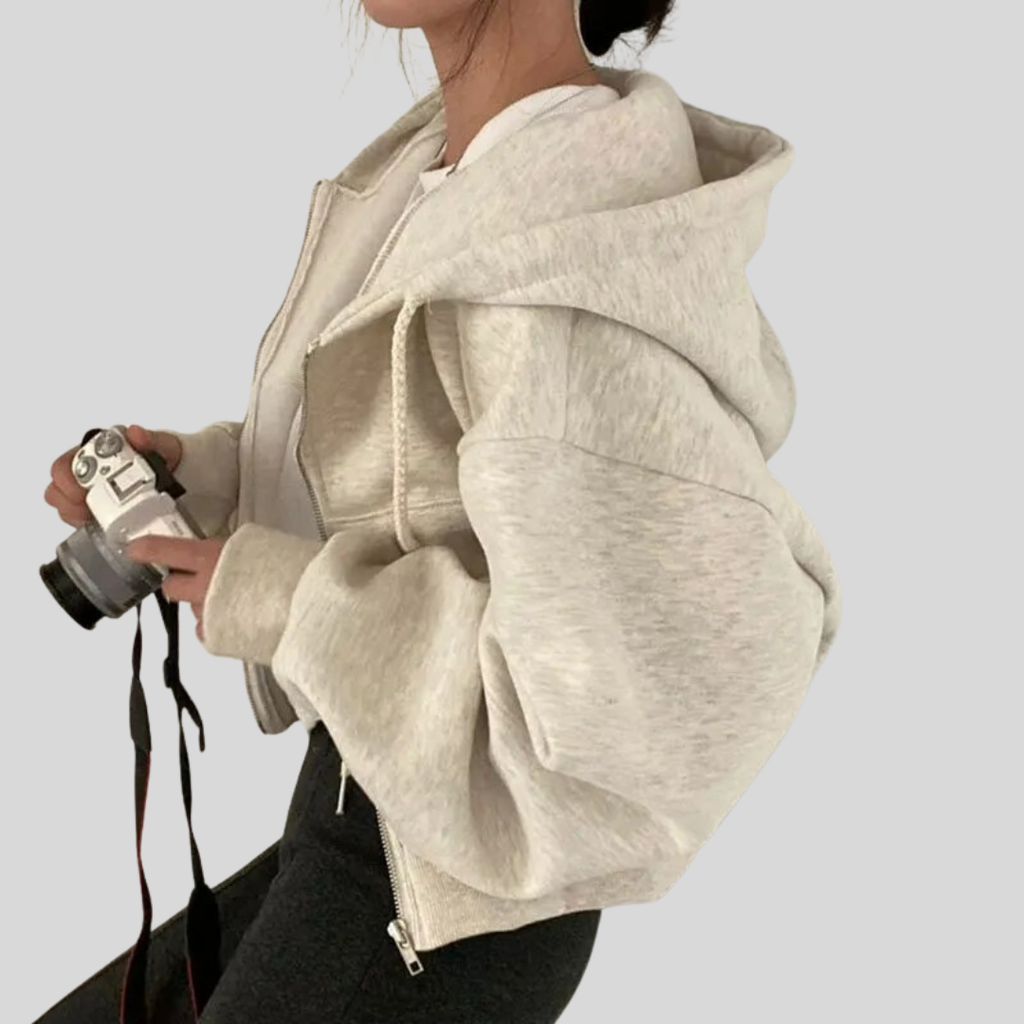 Clara | Women’s Winter Cropped Zip-Up Hoodie