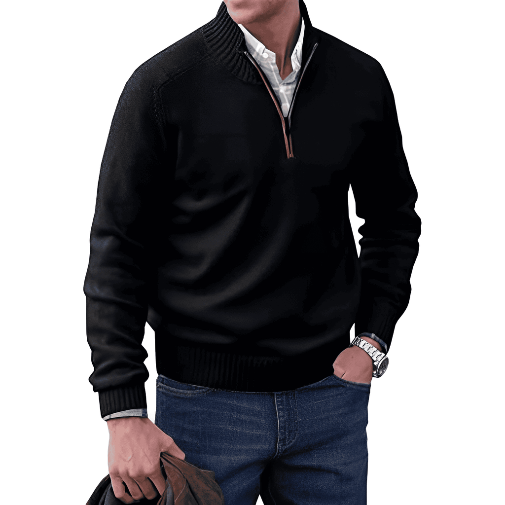 Nathan | Men’s Knitted Half-Zip Pullover Jumper