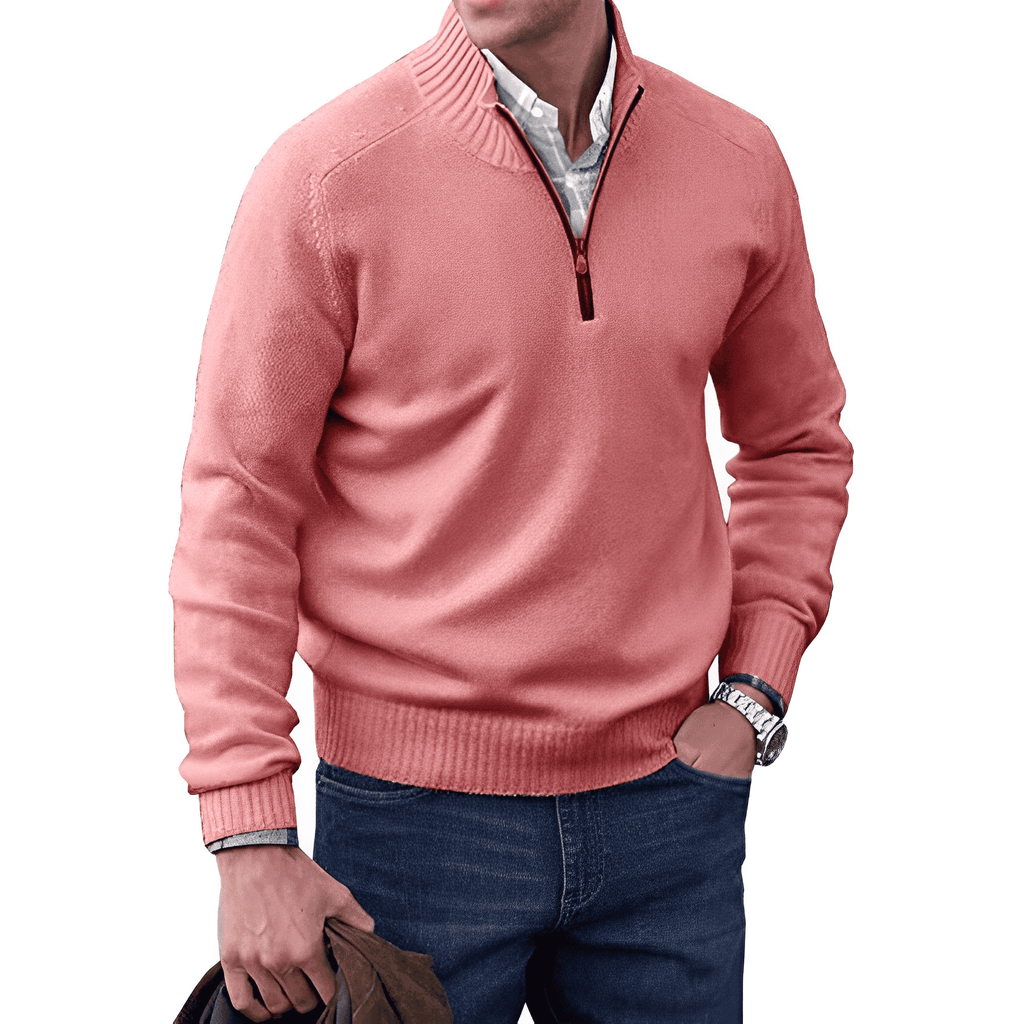 Nathan | Men’s Knitted Half-Zip Pullover Jumper