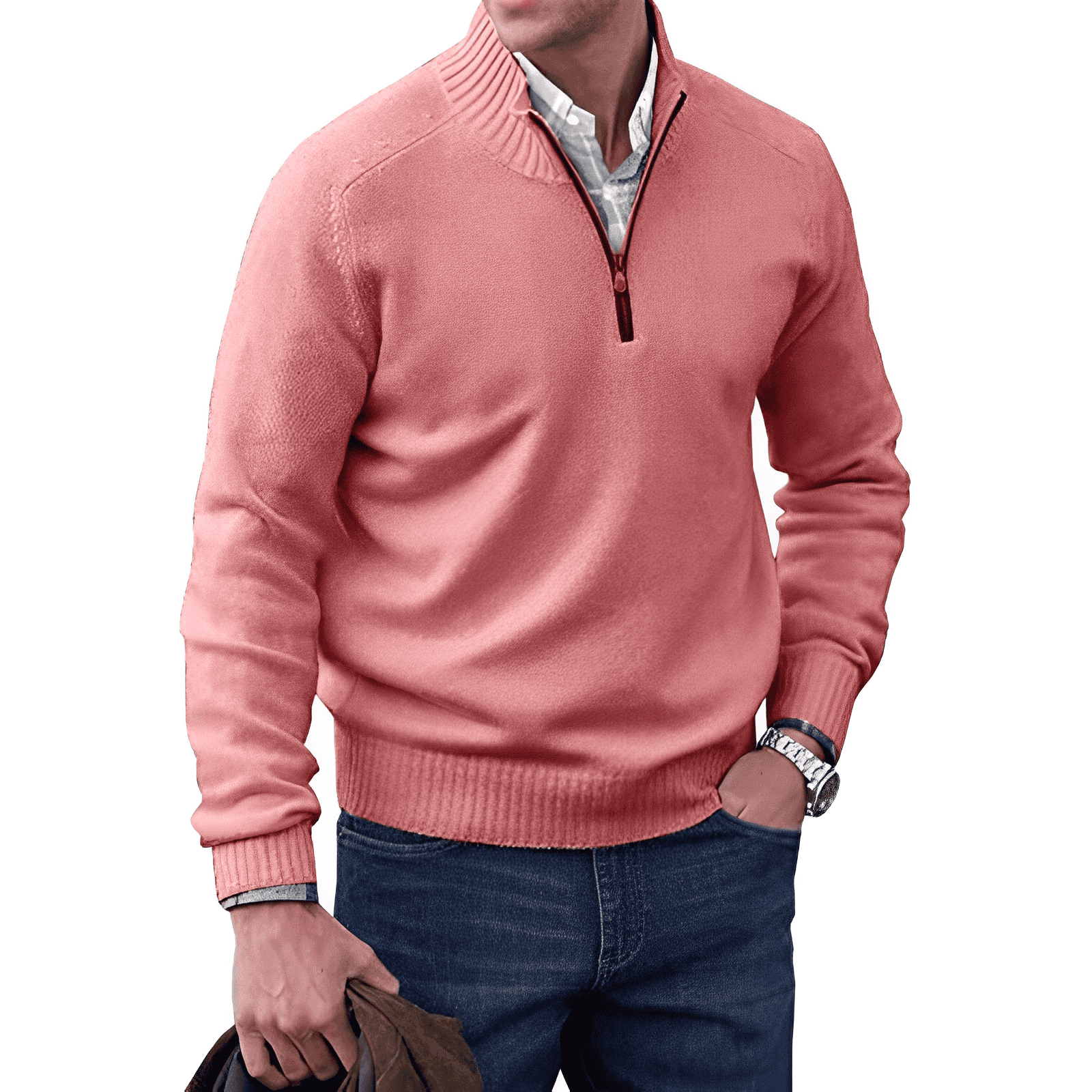 Nathan | Men’s Knitted Half-Zip Pullover Jumper