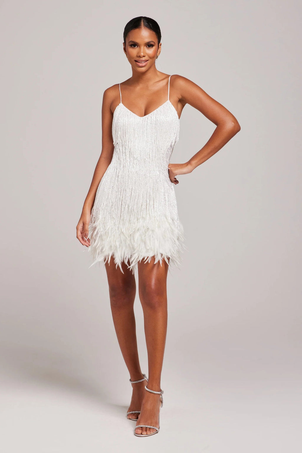 Ashley | Women’s Cocktail Dress with Fringe Feathers