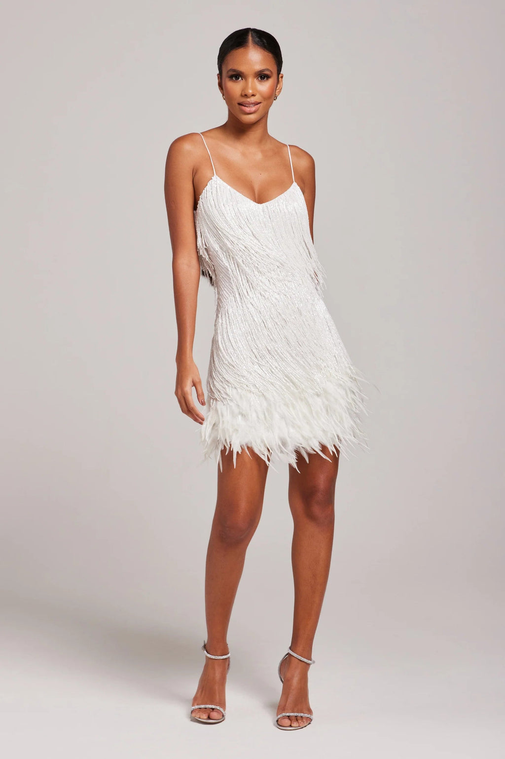Ashley | Women’s Cocktail Dress with Fringe Feathers