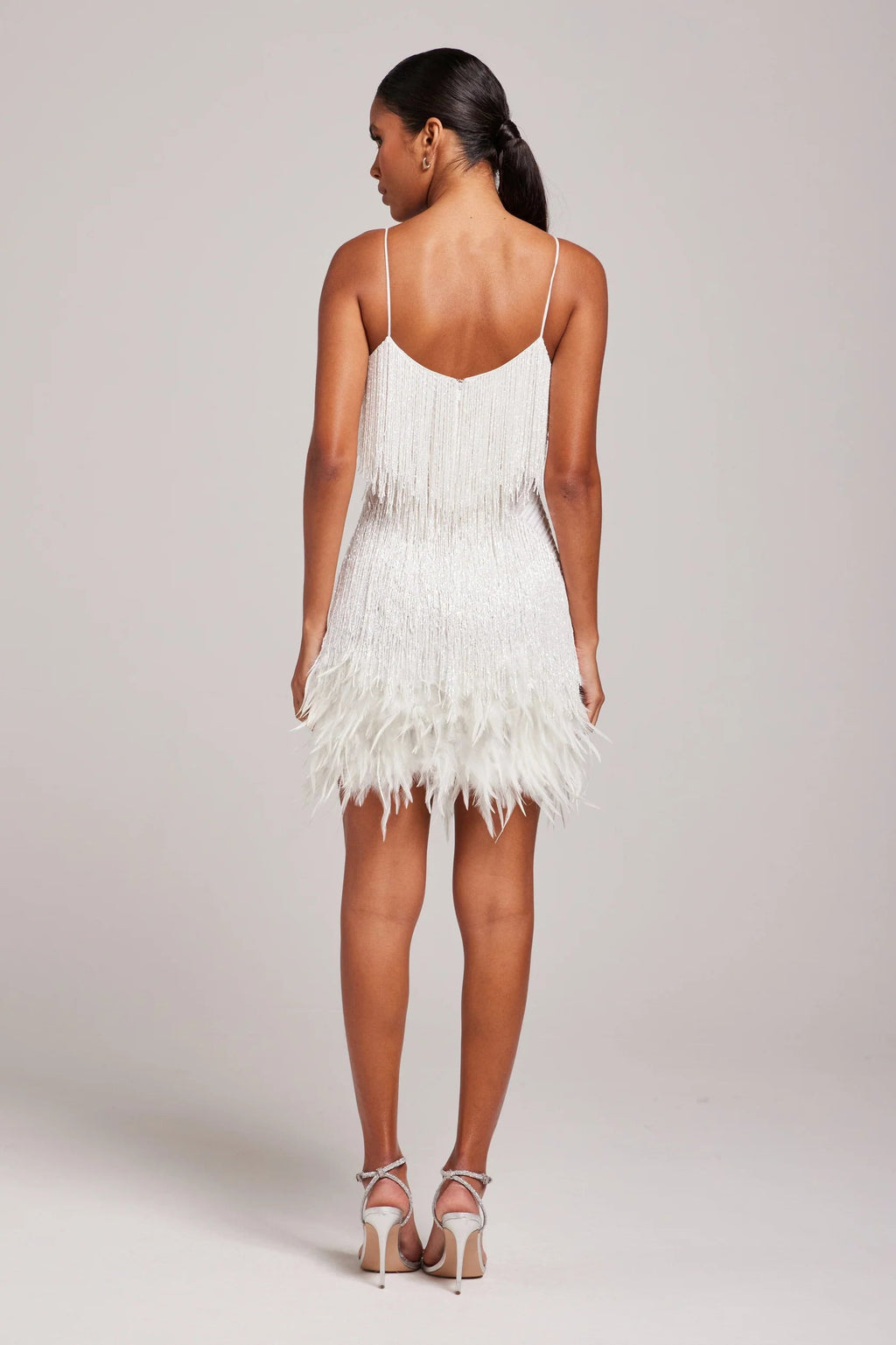 Ashley | Women’s Cocktail Dress with Fringe Feathers