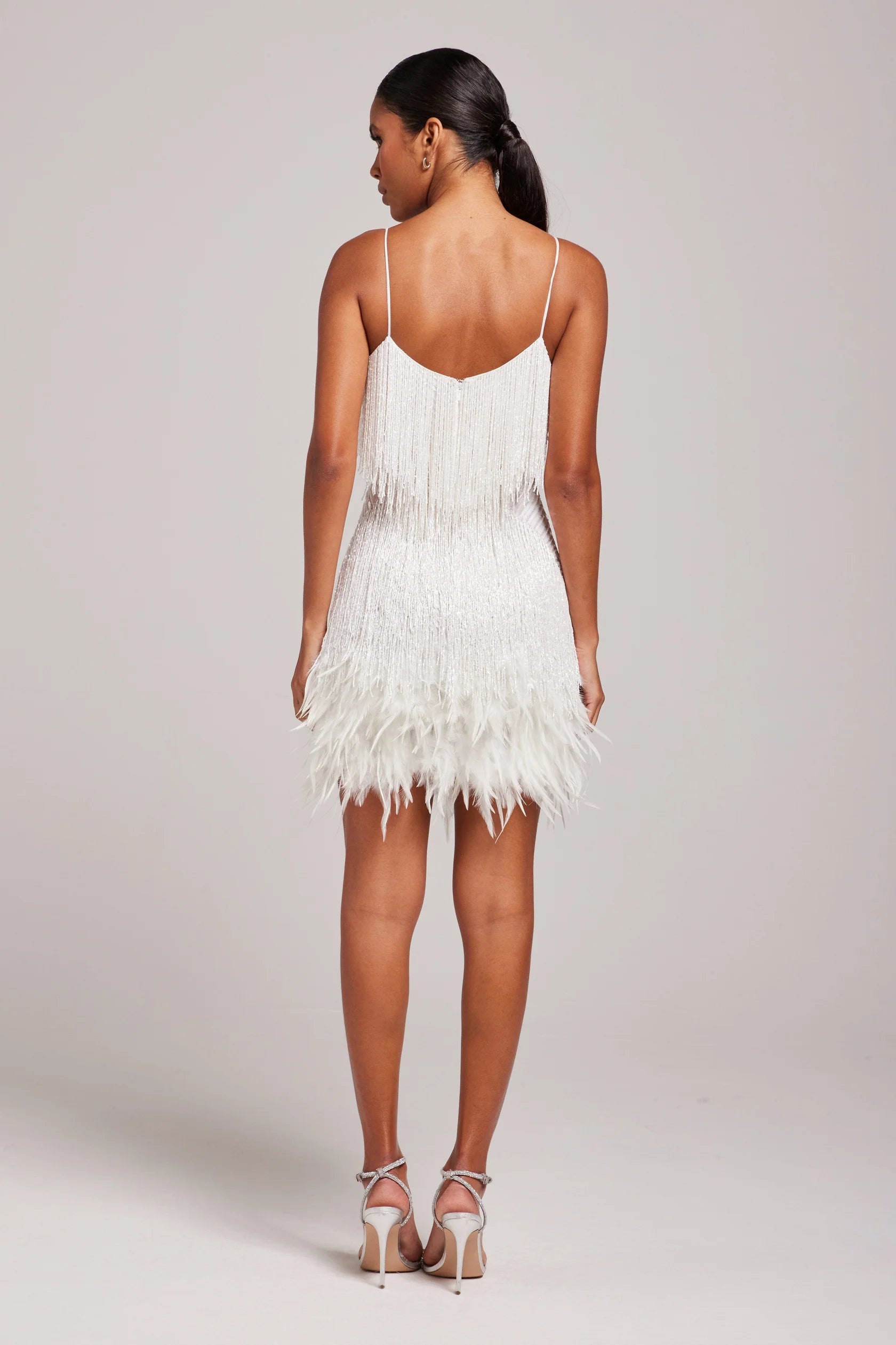 Ashley | Women’s Cocktail Dress with Fringe Feathers