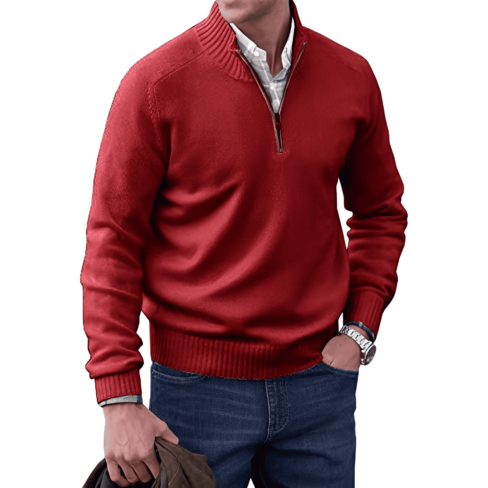Nathan | Men’s Knitted Half-Zip Pullover Jumper