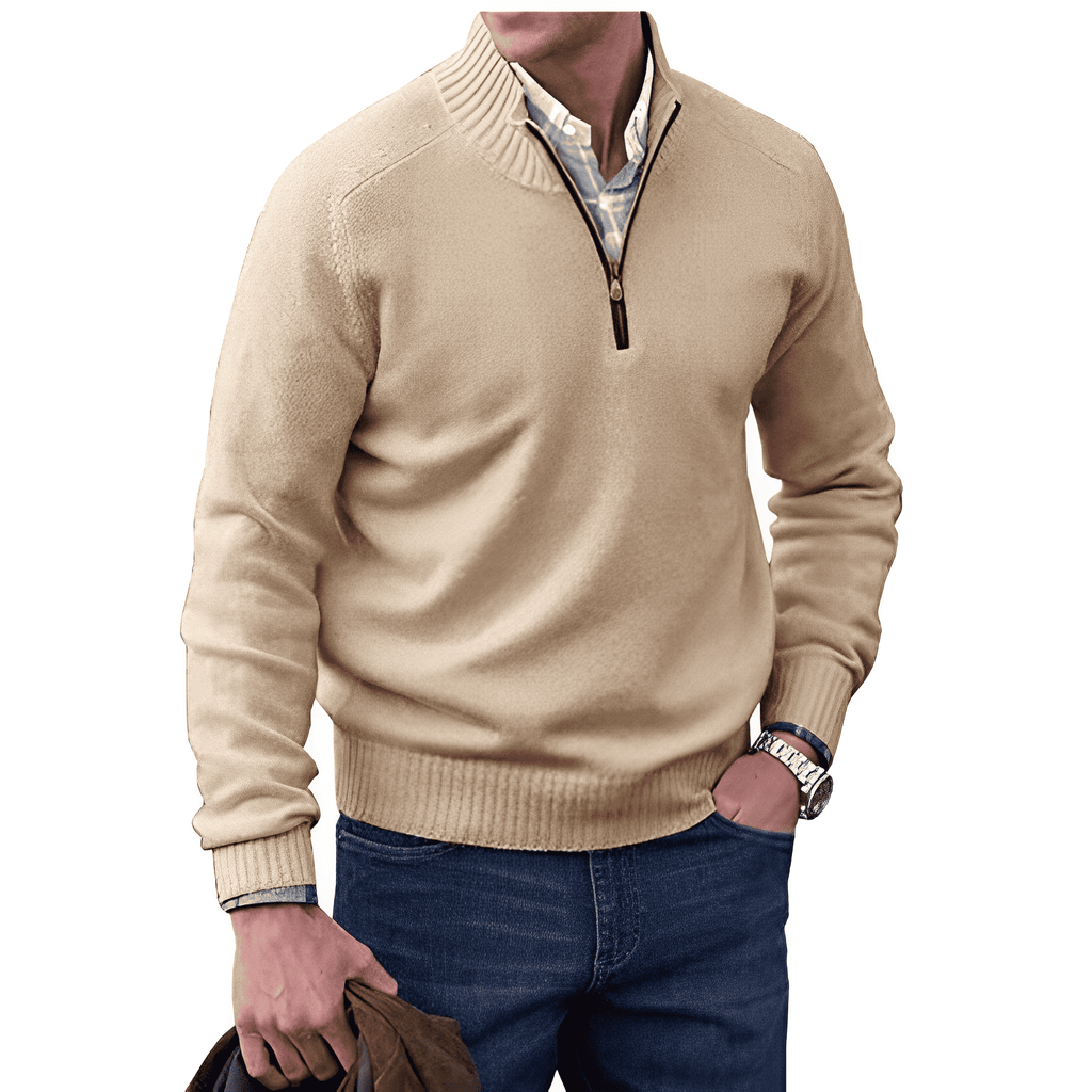 Nathan | Men’s Knitted Half-Zip Pullover Jumper