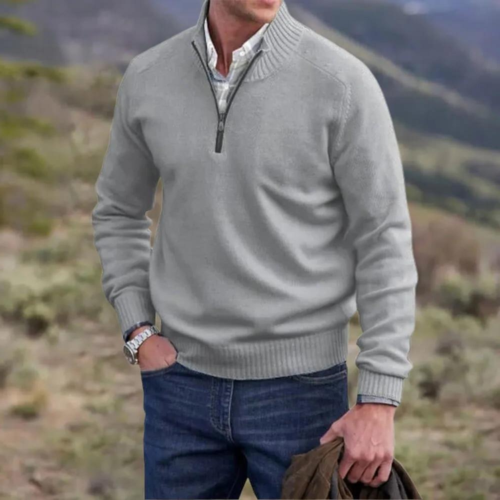 Nathan | Men’s Knitted Half-Zip Pullover Jumper
