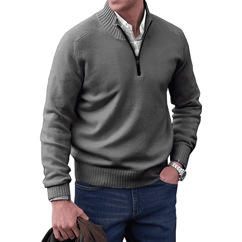 Nathan | Men’s Knitted Half-Zip Pullover Jumper