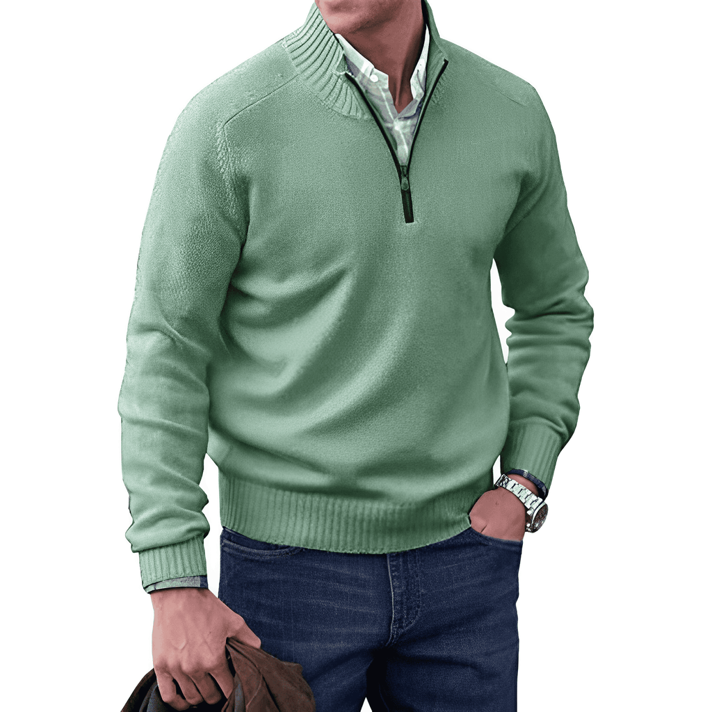 Nathan | Men’s Knitted Half-Zip Pullover Jumper