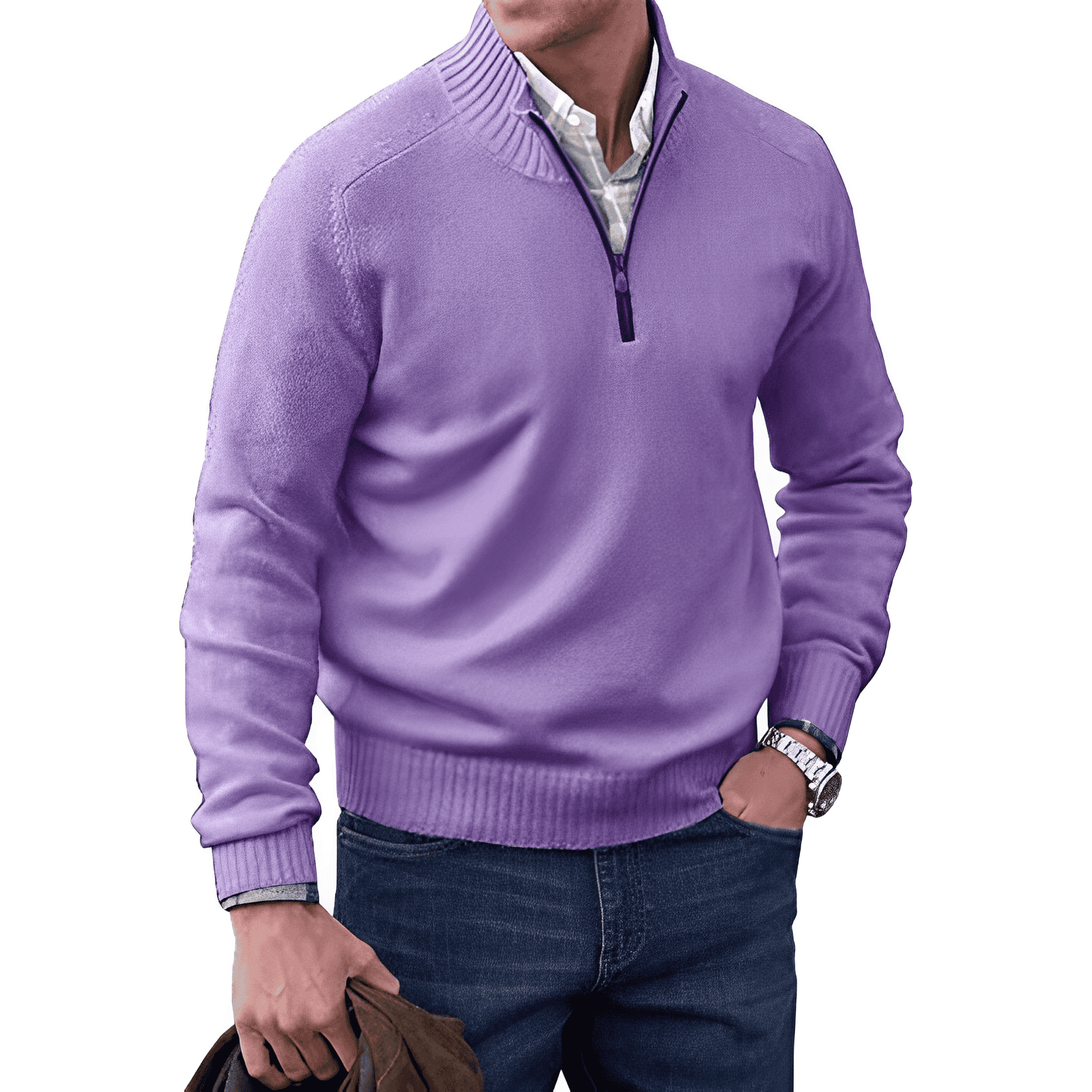 Nathan | Men’s Knitted Half-Zip Pullover Jumper
