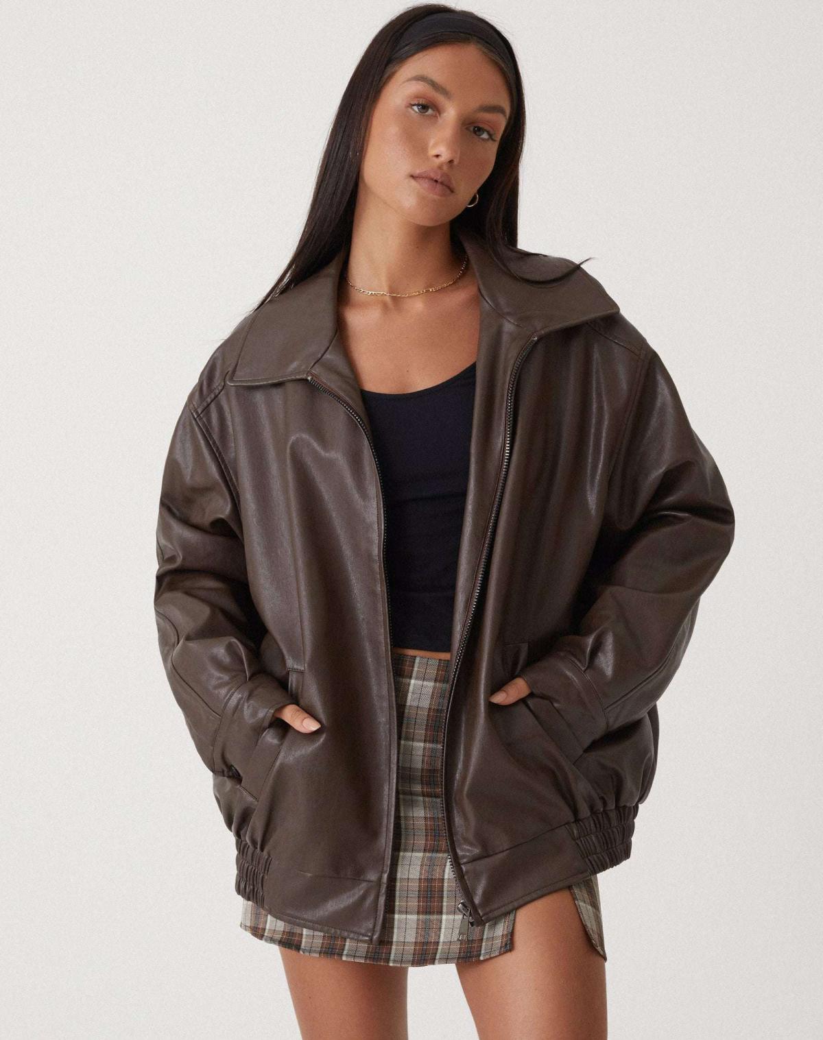Destiny | Women’s Oversized Leather Bomber Jacket